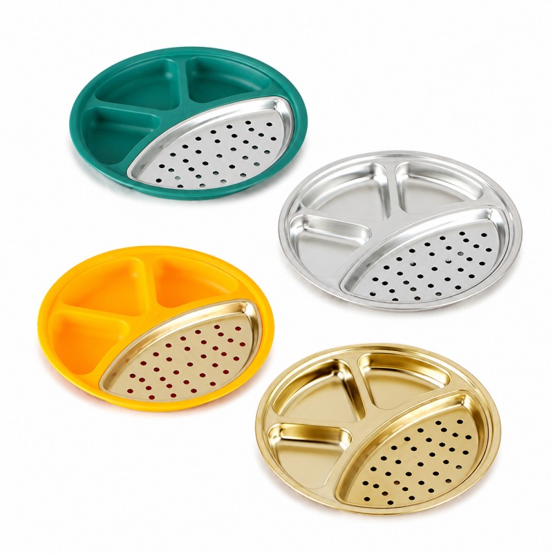 Dumpling Plate with Vinegar Compartment
