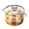 Clear Glass Stockpot, High borosilicate glass pot heat-resistant over open flame for soup & herbal tea