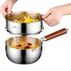Coating-free Japanese Yukihira Pan, Japanese thick pan for baby food & instant noodles, gas & induction compatible