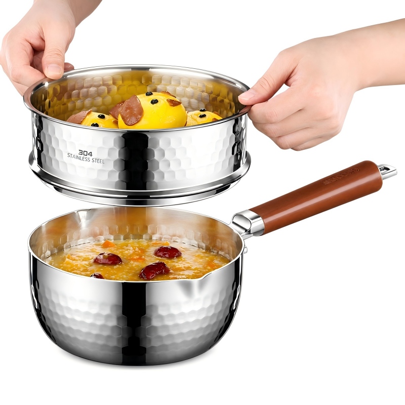 Coating-free Japanese Yukihira Pan, Japanese thick pan for baby food & instant noodles, gas & induction compatible