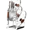 Countertop Pot Lid Holder, 3-tier free-standing rack for pot lids & cutting boards on kitchen counter