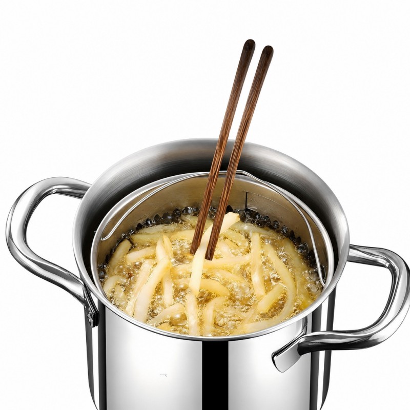 Deep Frying Pot, Deepened oil-saving pot specially for tempura frying over gas fire