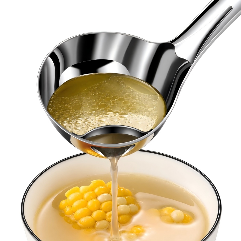 Grease Separation Spoon, Grease-filter spoon efficiently separates oil from homemade soup