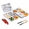 Square Divided Lunch Box, Deepened lidded divided meal box for office workers, microwavable for canteen use