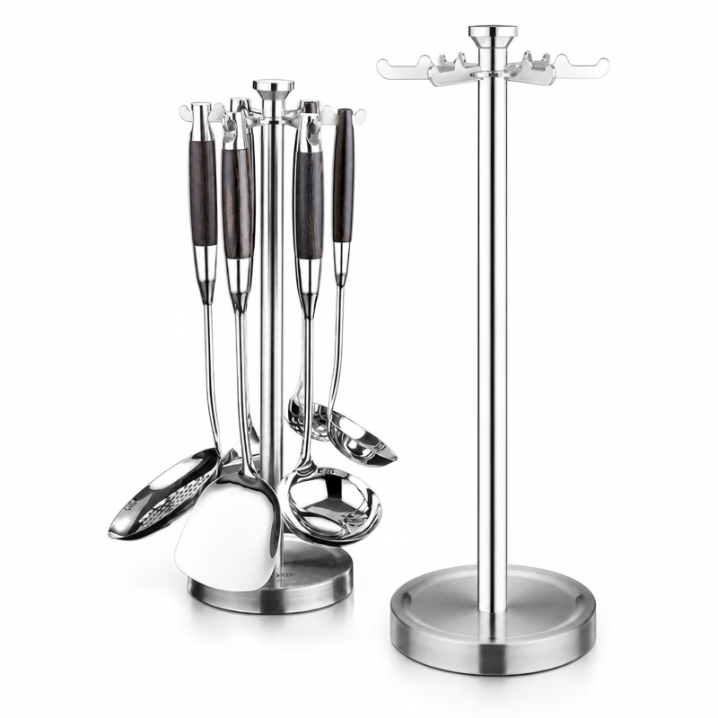 Rotating Utensil Hook Rack, rotating hook rack hanging spoons & spatulas to save cabinet space